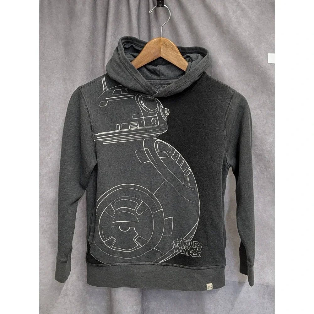 Gap Kids Star Wars BB-8 Hoodie Charcoal Gray Pullover Sweatshirt Size M 8